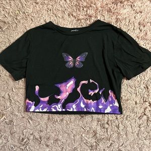 Butterfly shein crop top